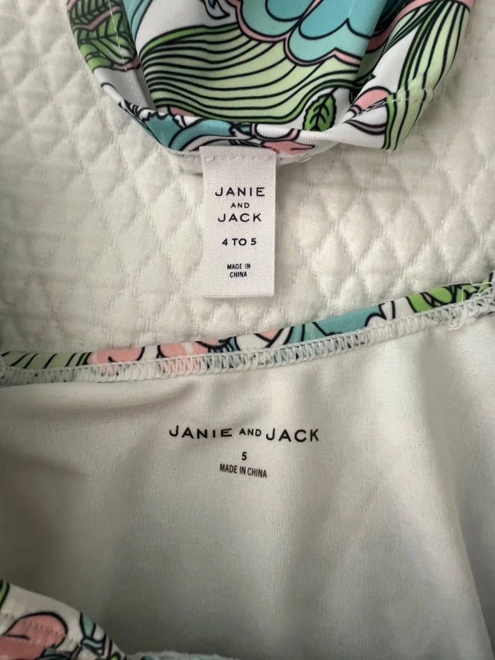 Janie and Jack Floral One-Piece Swimsuit + Matching Swim Hat